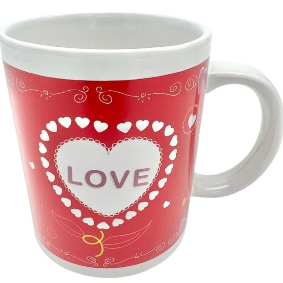 Love in My Heart 6oz White Red Mug Valentines Lovers - Picture 1 of 6